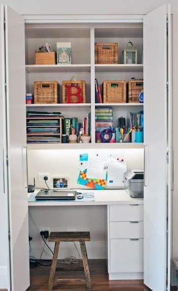 turning closet into office turning closet into office - closet office idea
transform closet into office
sliding barn door
built in closet office