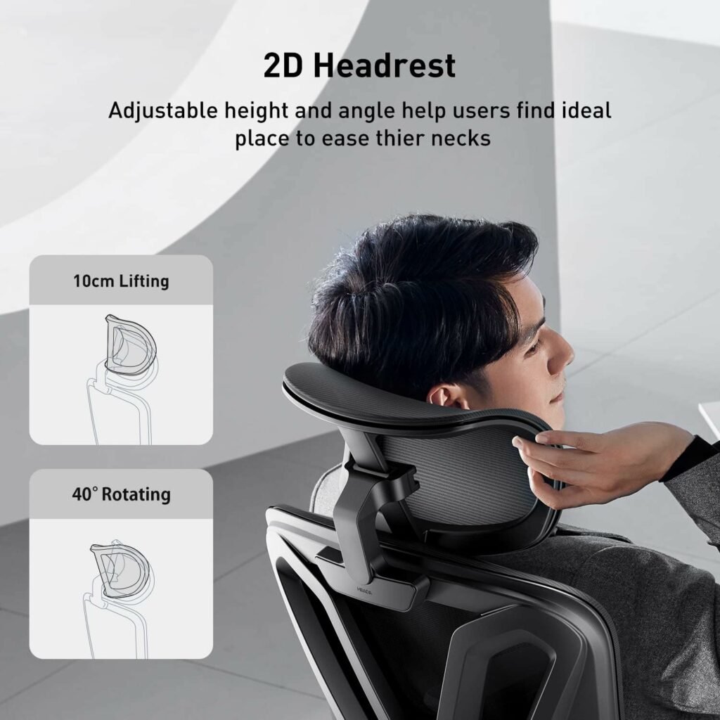 Hbada Ergonomic Mesh Office Chair, Computer Chair with Adjustable 2D Armrest, Swivel Office Chair -Adjustable Headrest with Lumbar Support and PU Wheels Black Hbada Ergonomic Mesh Office Chair, Computer Chair with Adjustable 2D Armrest, Swivel Office Chair -Adjustable Headrest with Lumbar Support and PU Wheels Black